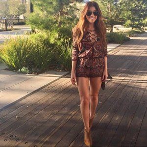 NWT Cotton Candy LA Paisley Romper Sz M